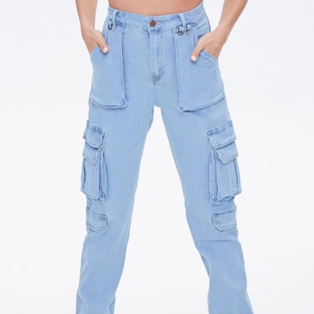 NWOT! Denim Cargo Joggers